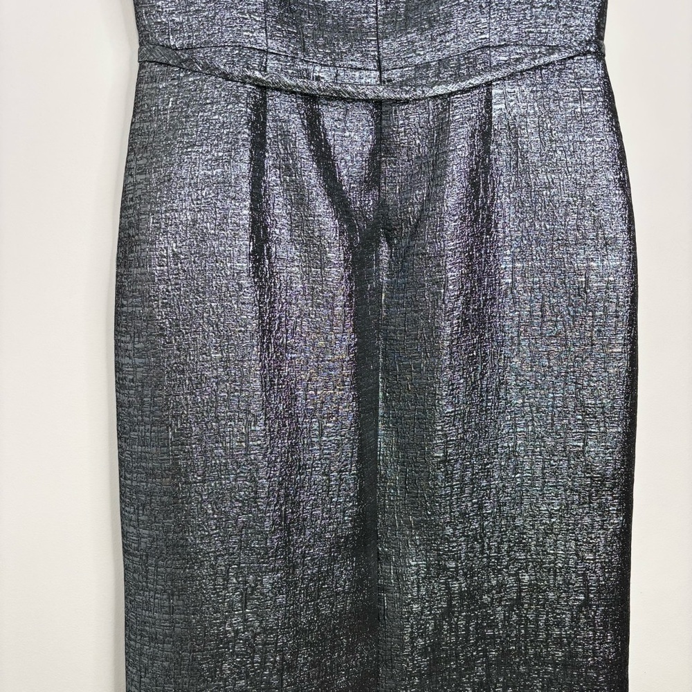 Rickie Freeman for Teri Jon Blue Silver Slit Gown - Picture 11 of 16